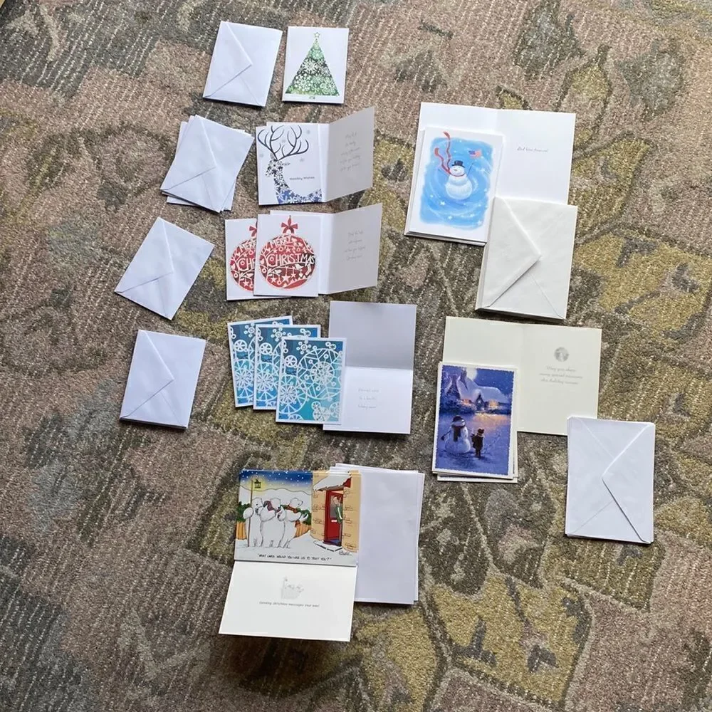 Assorted Christmas Holiday Cards with Envelopes
